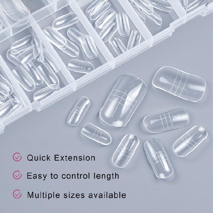 160Pcs Multi Size Clear Nail Extension Molds Customizable Fit False Nail Tips For Various Nail Shapes Natural Appearance