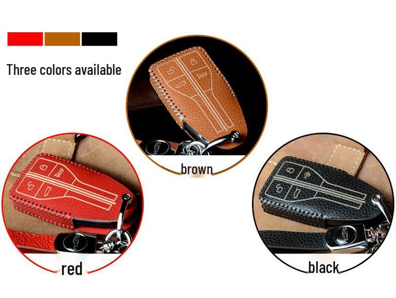 Cowhide Key Protector for Hongqi HS5/H7/EQM5/HS7/H9 Remote Keys.