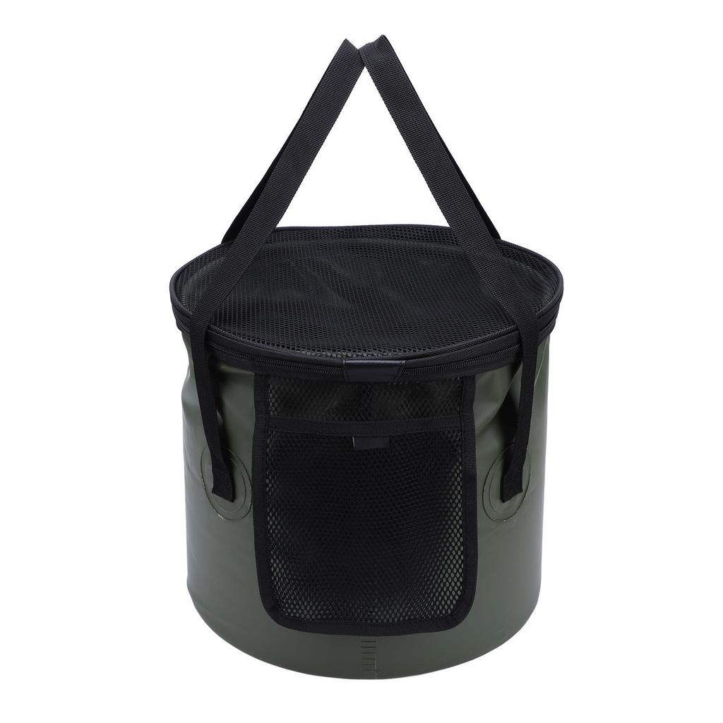 Faltbarer Stoffeimer mit Netztasche Tragbarer Abtropfkorb Wasserbehälter für Outdoor-Camping