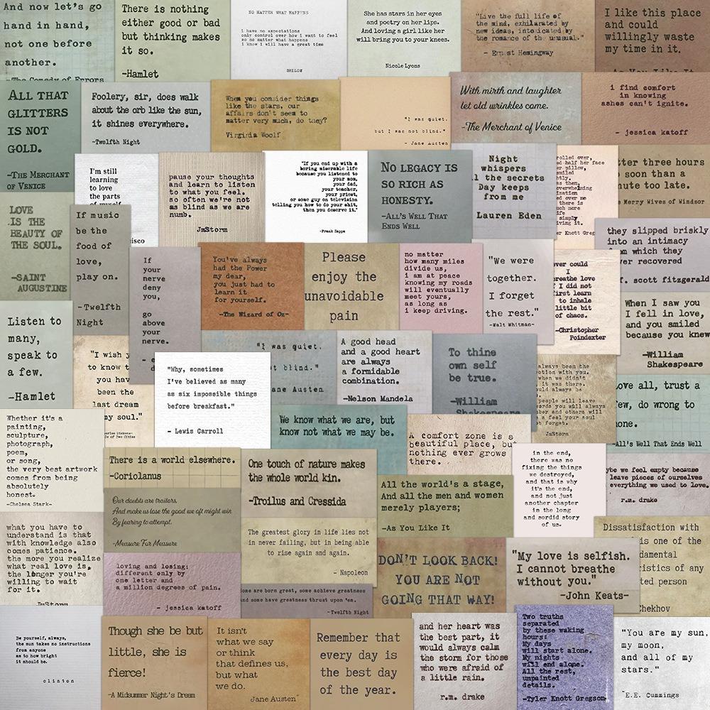 60 шт. Наклейки с известными цитатами в стиле ретро, эстетичные наклейки для телефона, стены, скрапбукинга, мотоцикла, водонепроницаемые, для детей, игрушки, подарки