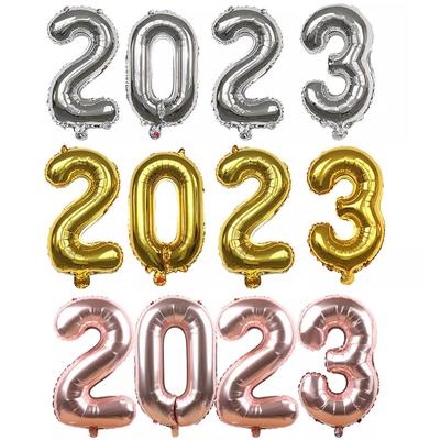 2023 Number Balloons Aluminum Foil Balloon Christmas Decoration Supplies for New Year Navidad Festival Party Anniversary Wedding Party Decorations