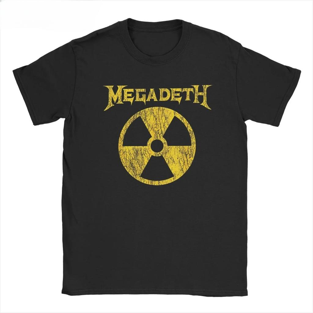 Streetwear T Shirt MEGADETH Rock Print Cotton Tee Short Sleeve Men's T Shirt Hip Hop Vintage Rock Fans Clothing Tops