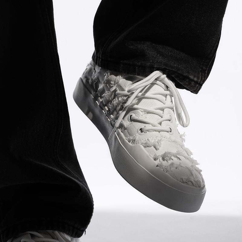 Fashion Men's and Women's Fashion Trendy Canvas Skateboarding Shoes Comfortable Thick Bottom Casual Vulcanized Ragged Retro Thick Sole