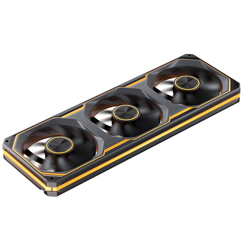 JONSBO XA-120/XA-360 3-pack 120mm PC case Fan Three sided mirror 5V/3Pin ARGB Fan Integrated cold exhaust cooling fan XA-120black forward