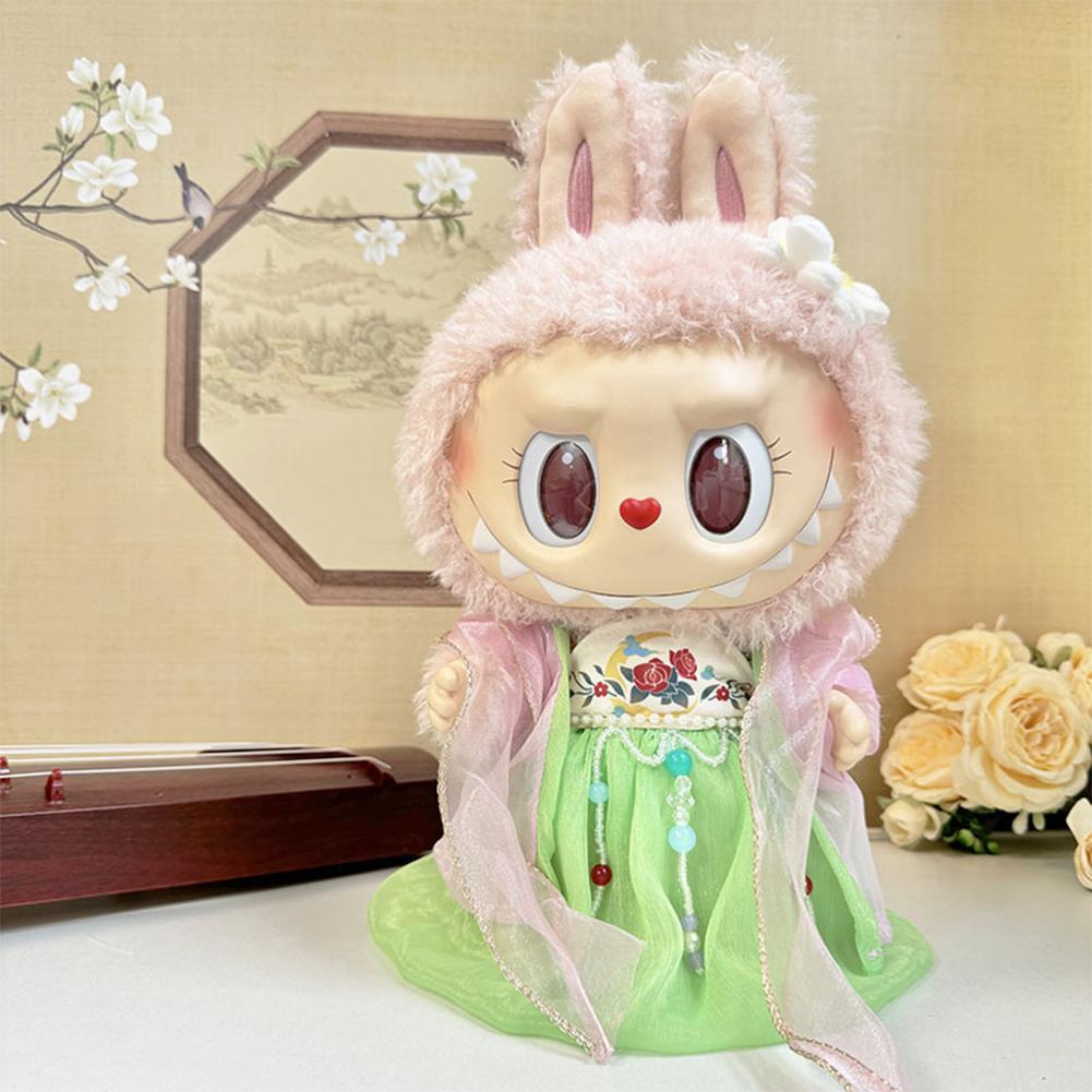 For 38cm Labubu Doll Clothes Fashion Hanfu Clothes Doll Clothes Color Match Hoodies Dolls Accessories Cute Decoration Little Cloths