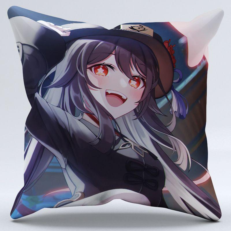 

Genshin Impact Ху Тао Наволочка Мягкая Плюшевая Подушка Для Волшебного Домашнего Декора Blue White,Flax