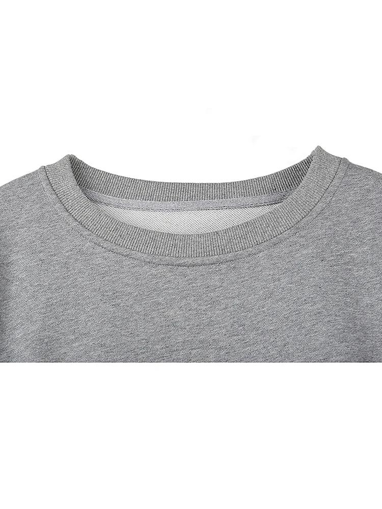 Xitao Contrast Color Patchwork O-neck Sweatshirts Pullover GJ1118