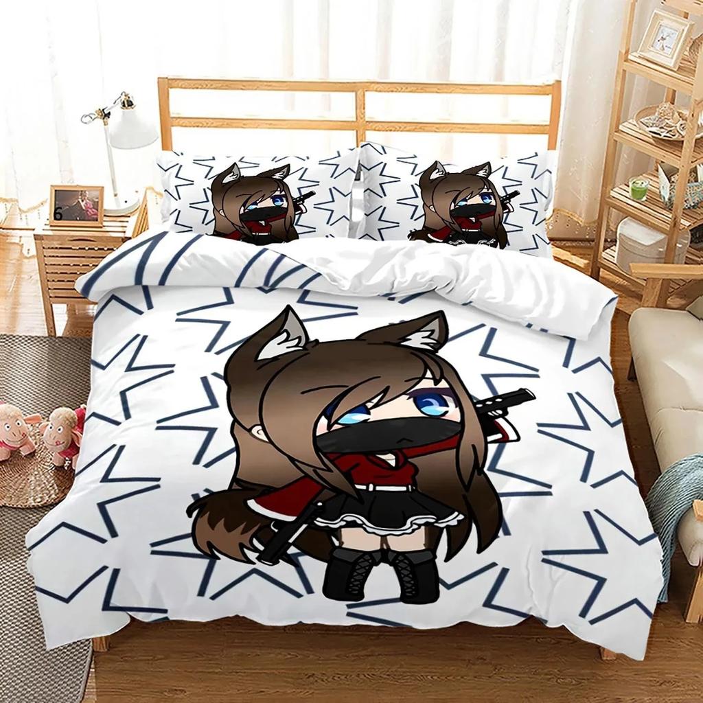 3D Printed New Gacha Life Bedding Set Pillowcase Duvet Cover 3Pcs Double Twin Full Queen King Adult Boys Bedclothes Quilt Cover
