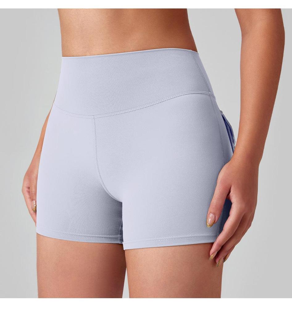 Women's Quick-Dry Peach Butt Yoga Shorts with Cargo Pockets