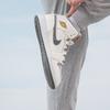 Air Jordan 1 Mid SE GS Pewter Velvet Toe Kids Sneakers Cream Sail Metallic-Gold FB9899-100