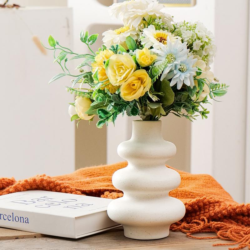 Creative Plastic White Vase Home Living Room TV Cabinet Decorative Ornaments Flower Table Decoration Crafts