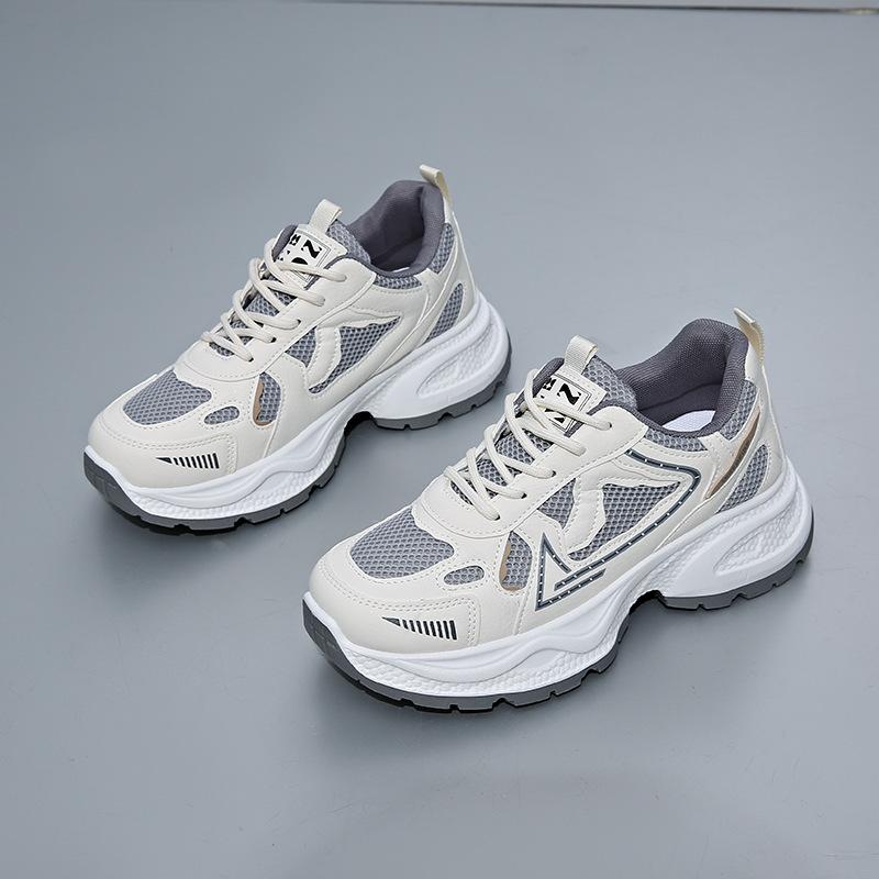 New dad shoes spring thick-soled heightening casual shoes lightweight student breathable sports running shoes 36