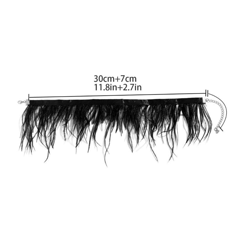 Unique Black Feather Choker Necklace Vintage Clavicle Chain Jewelry Fashion Gothic Neck Chains Party Accessories