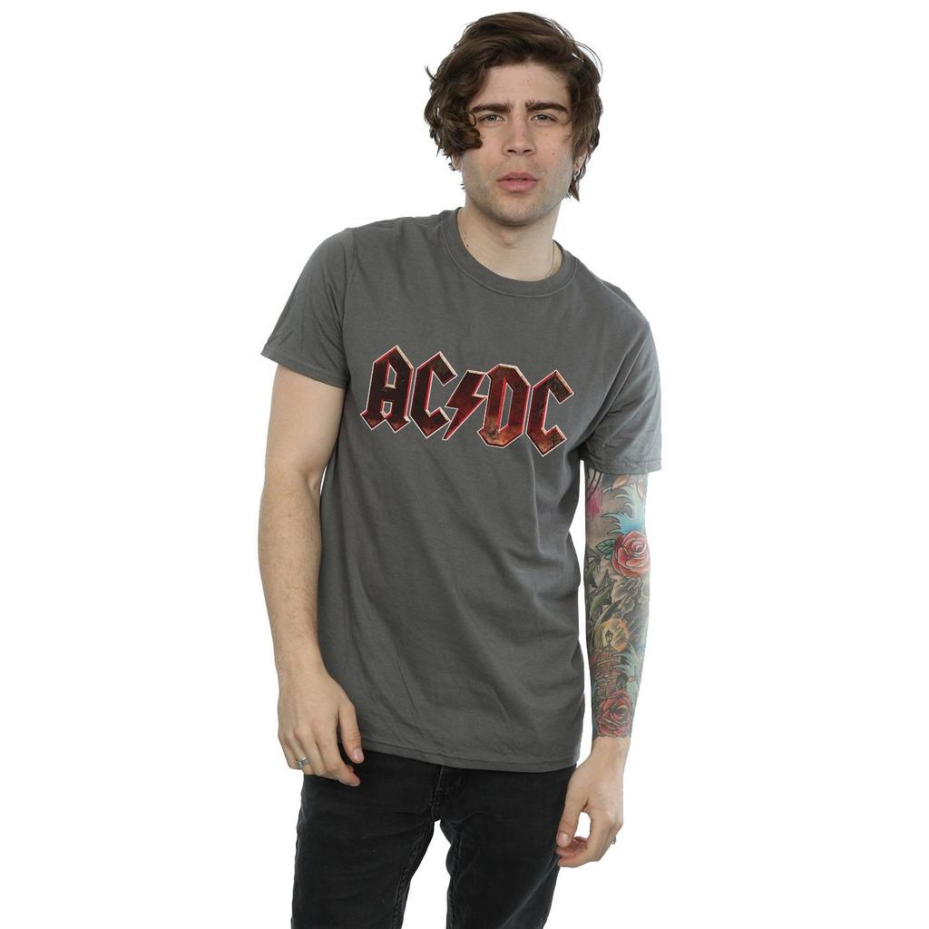 AC/DC Mens Raw Distressed Logo T-Shirt