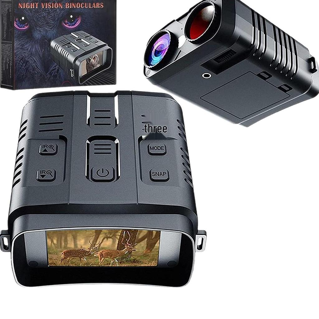 HD Infrared Night Vision Binoculars with Large Screen - Capture Photos & Videos, Handheld Outdoor Use, All Black