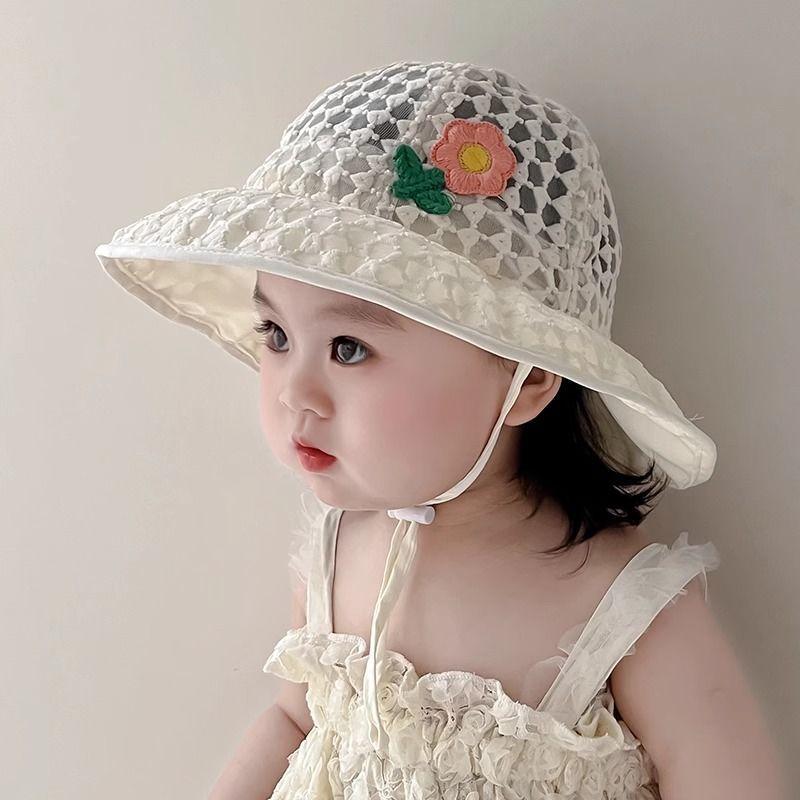 Baby Summer Sun Hat Wide Brim UV Protection Fisherman Cap Breathable Thin Shade for Boys and Girls