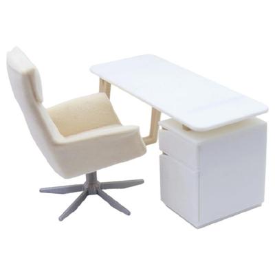 Collectible Miniature Office Desk And Chair 2 Piece Set Designed For 1/12 Scale Dollhouses Enthusiasts And Hobbyists