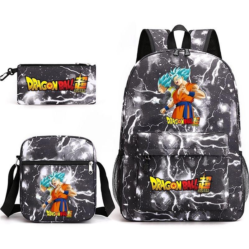 Dragon Ball Super Z Printed Backpack 3-Piece Set Casual Outdoor School Bag 3-Piece Set