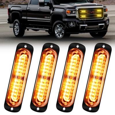 4x 12-LED Çakar Acil Durum Lambaları Yüzeye Montajlı Flaşörler Kamyonet Kamyon İçin