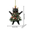 Cat Christmas Ornament 2D Flat Acrylic Festival Tree Kitten Pendant Car Rearview Pendant Decoration Car and Bag Cat Decor