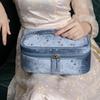 Portable Travel Small Cosmetic Bag Flannel Cosmetic Storage Bag Hand Flannel Women's Large Capacity Starry Sky Cosmetic Bag