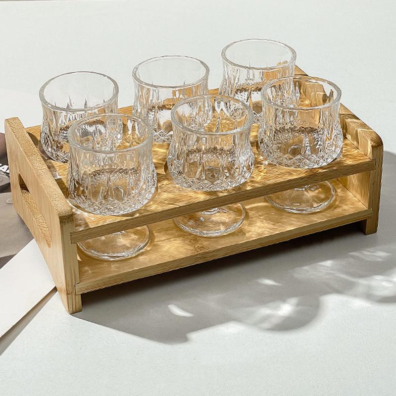 6pcs Set Wine Glasses 50ml Shot Glass Exquisite Mini Spirits Cup Transparent Liquor Goblet Drinkware Household Cups Cocktail Mug