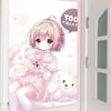 Japanese Cute Girl Tapestry Galgame Pink Dreamy Wall Hanging Home Decor Kawaii Room Aesthetic Background Cloth
