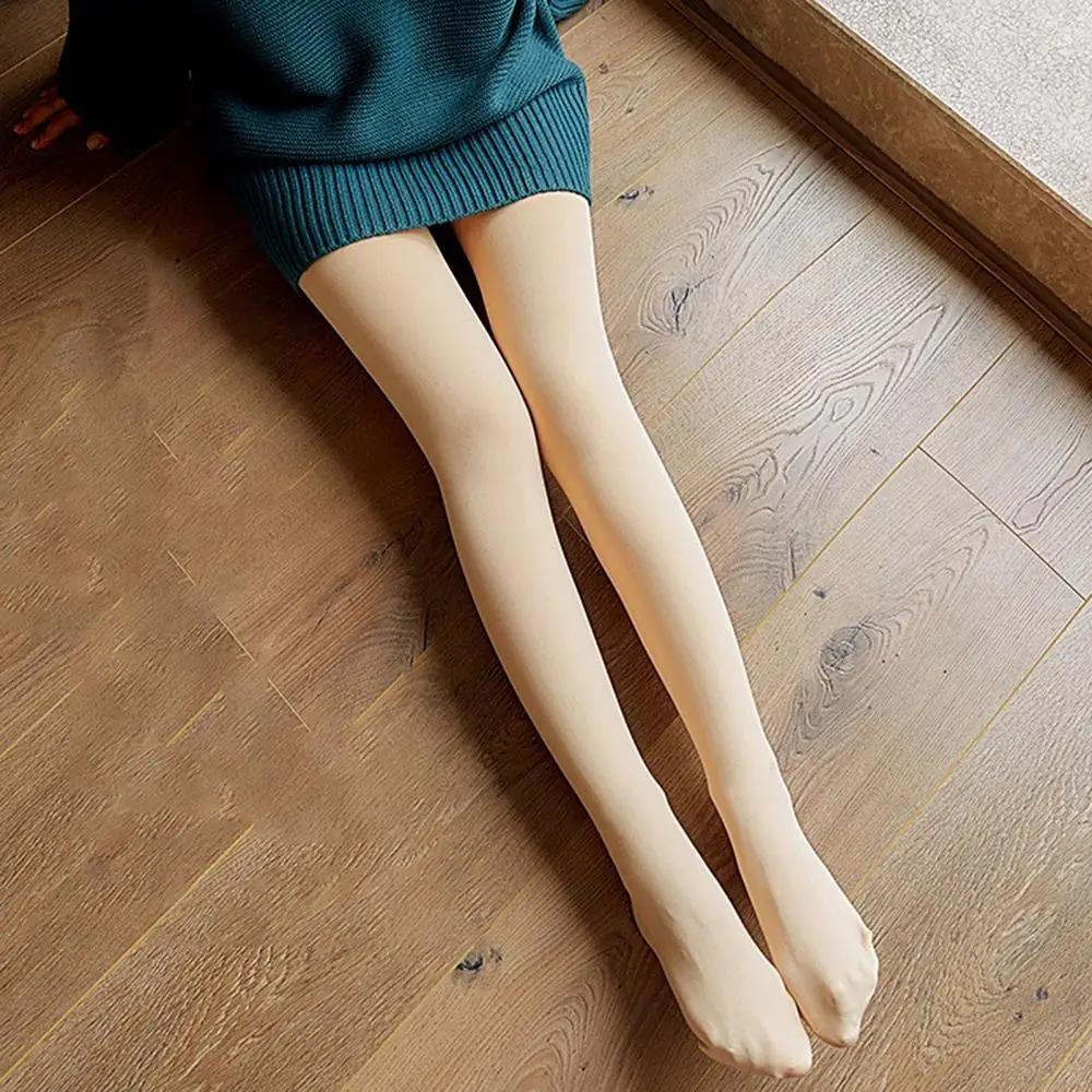 Pantyhose Women Winter Translucent Fleece Warm Leggings Push Up Elasticity Thermal Stockings Woman Velvet Slim Thicken Tights