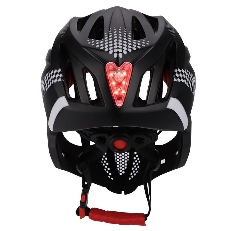 Kinder Vollgesichts-Fahrradhelm mit LED-Licht Insektennetz CE-Zertifiziert EPS Leicht Belüftet Mountainbike Fahren