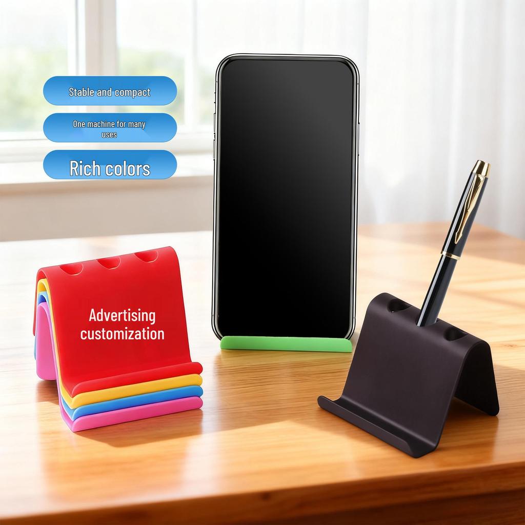 Adjustable Folding Stand for Phones & Tablets - Desktop Portable Holder with Custom Logo Option.