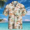 Men's Summer Short Sleeved Casual Street Fashion Lapel Shirt Top Hawaii Vacation Beach Shirt