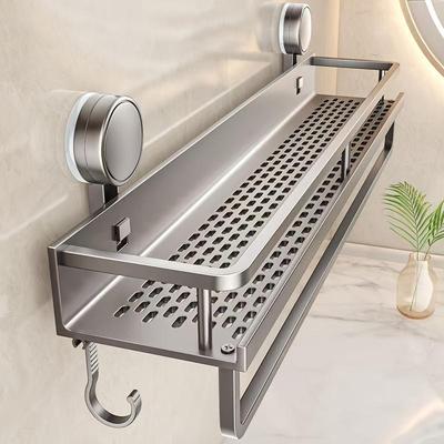 Heavy-Duty Rustproof Shower Organizer - Bathroom Shelf with Towel Hooks for Bathroom, Shower, or Kitchen - Modern Bathroom Decor
