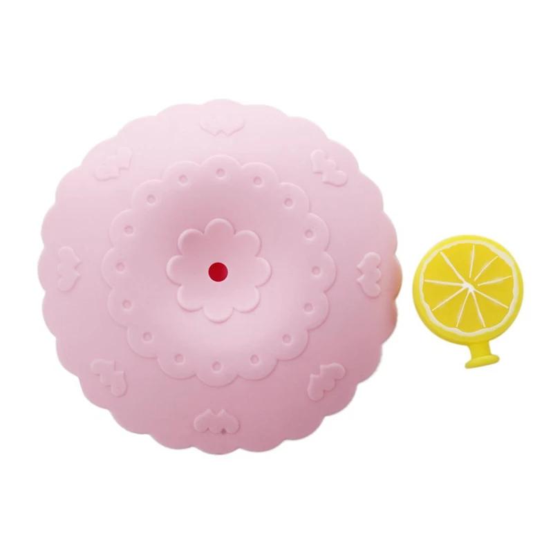 

1 шт. антипылевая силиконовая фруктовая герметичная стеклянная крышка для чашки с защитой от протечек крышка для кофейной кружки розовый