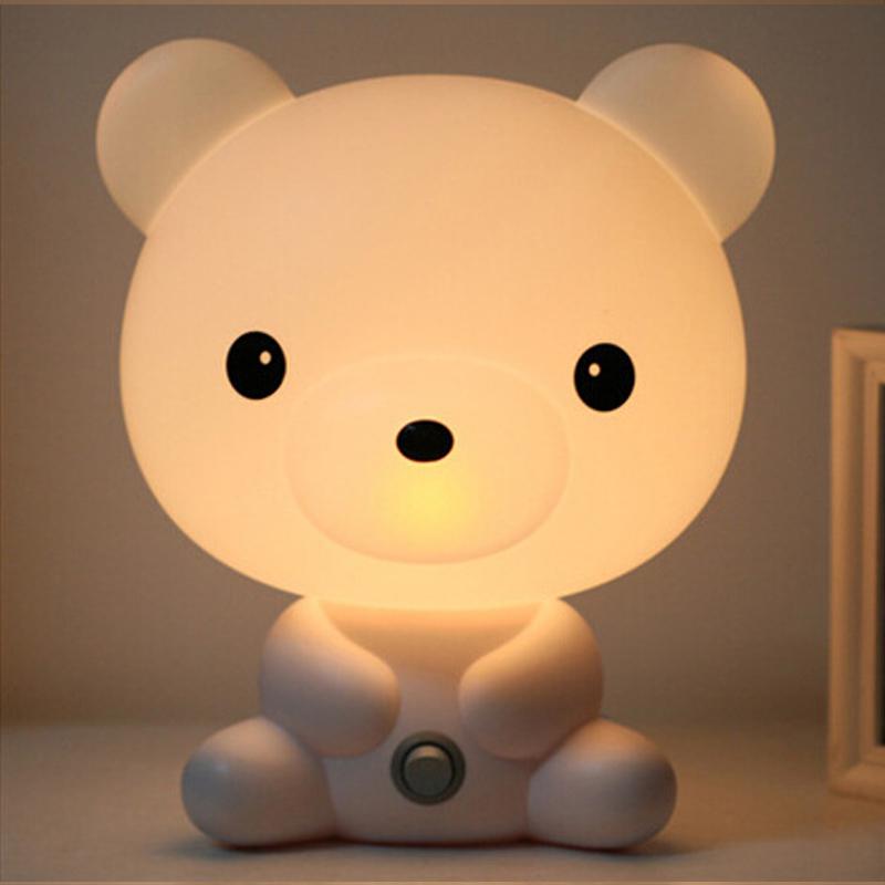 Lampy do sypialni dla dzieci lampka nocna zwierzęta kreskówkowe Panda pcv plastikowa lampa uśpienia Led Kid żarówka lampka nocna dla dzieci wtyczka EU/US