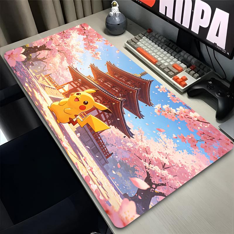 Mouse Pad Pokemon Gaming Accessories PC Computer Desk Mat Speed Gamer Extended Keyboard Pad pastel pink sakura Pikachu Mouse Mat 800x300x2mm