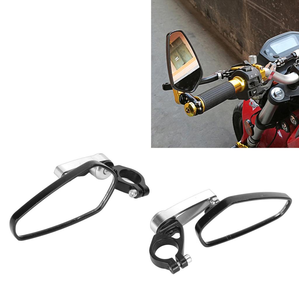 2PCS Motorcycle Rearview Mirror High Definition Clear View Aluminium Alloy Handlebar Side Mirrors for Motorbike