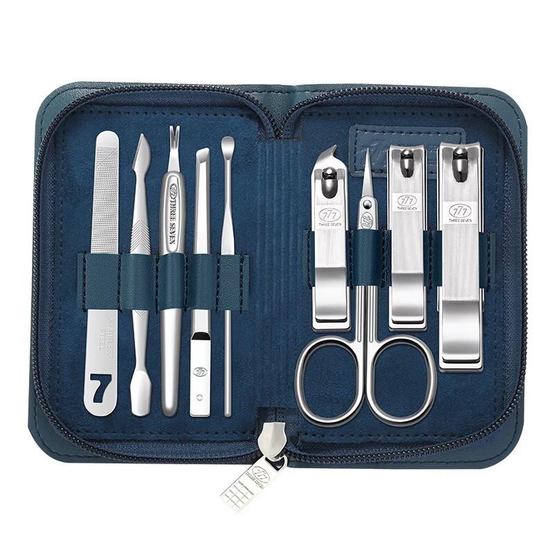 THREE SEVEN 9-Piece Carbon Steel Manicure Set