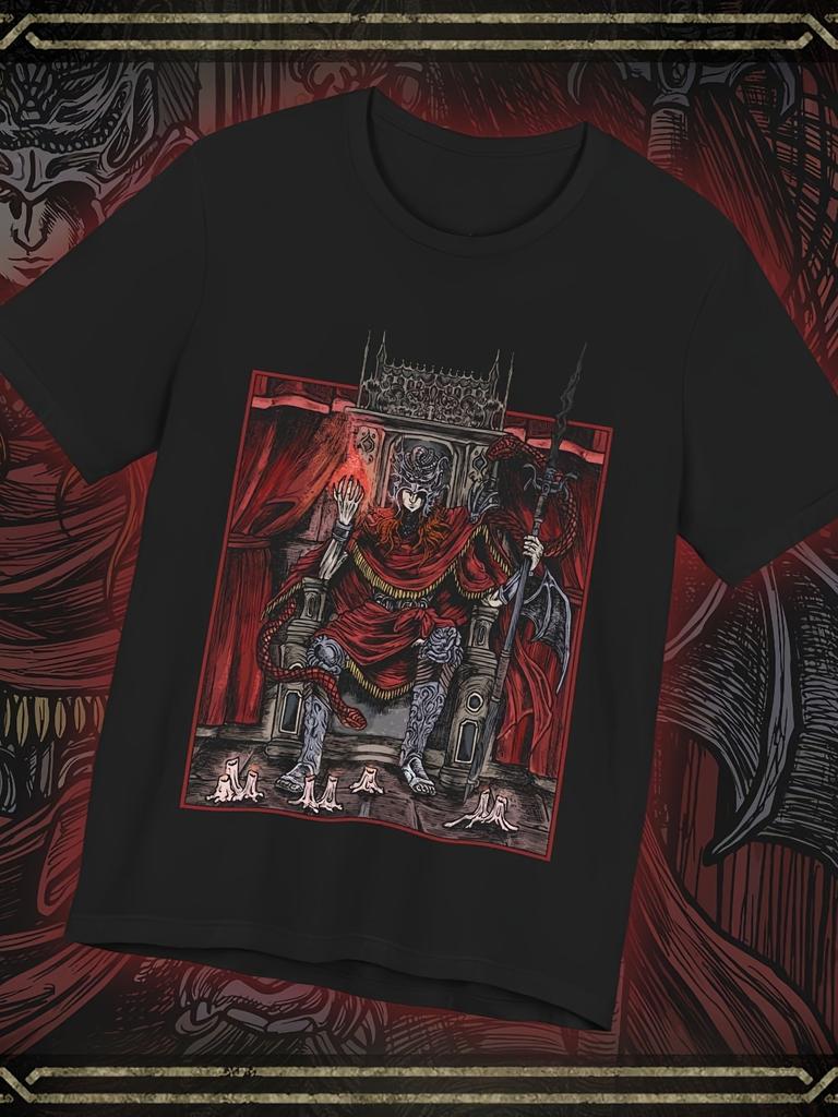 2026 Neujahr Amerikanisches Drippy Souls Messmer Der Pfähler Thron Grim T-Shirt mit Ikonischem Videospiel-Print