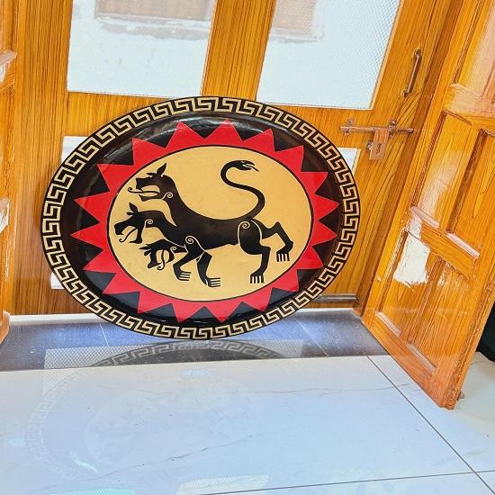 Cerberus Greek Hoplite Shield  Ancient Warrior Round Shield  Spartan Battle Shield  Mythical Greece Prop or Wall Decor