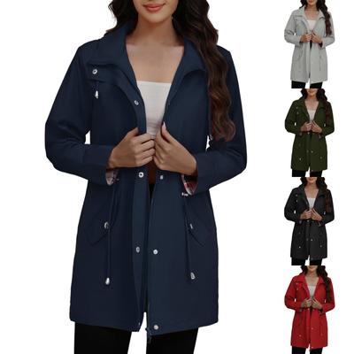 Women's Fashion New Waist Slimming Hooded Hardshell Jacket Women's Casual Jacket