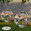 Solar Lighted Hanging Mesh Orb with Colorful Butterflies Roaming Light Garden Hanging Lighted Ball Garden Pendant Light Decor Yard Ornament
