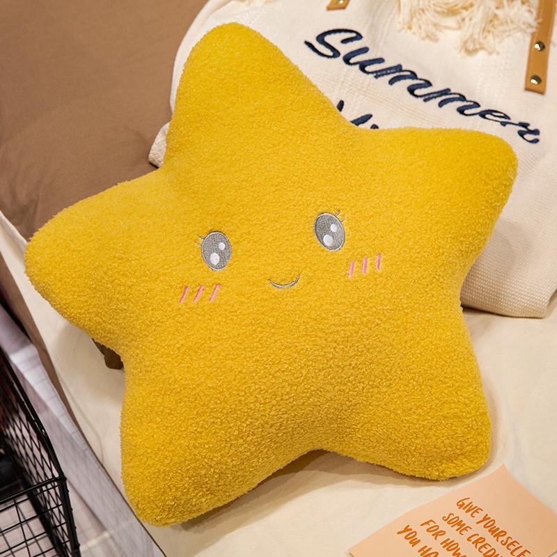 Fluffy Cloud Moon Raindrop Star Plush Toy Sofa Cushion Kids Room Decor 45cm White Round Eyes