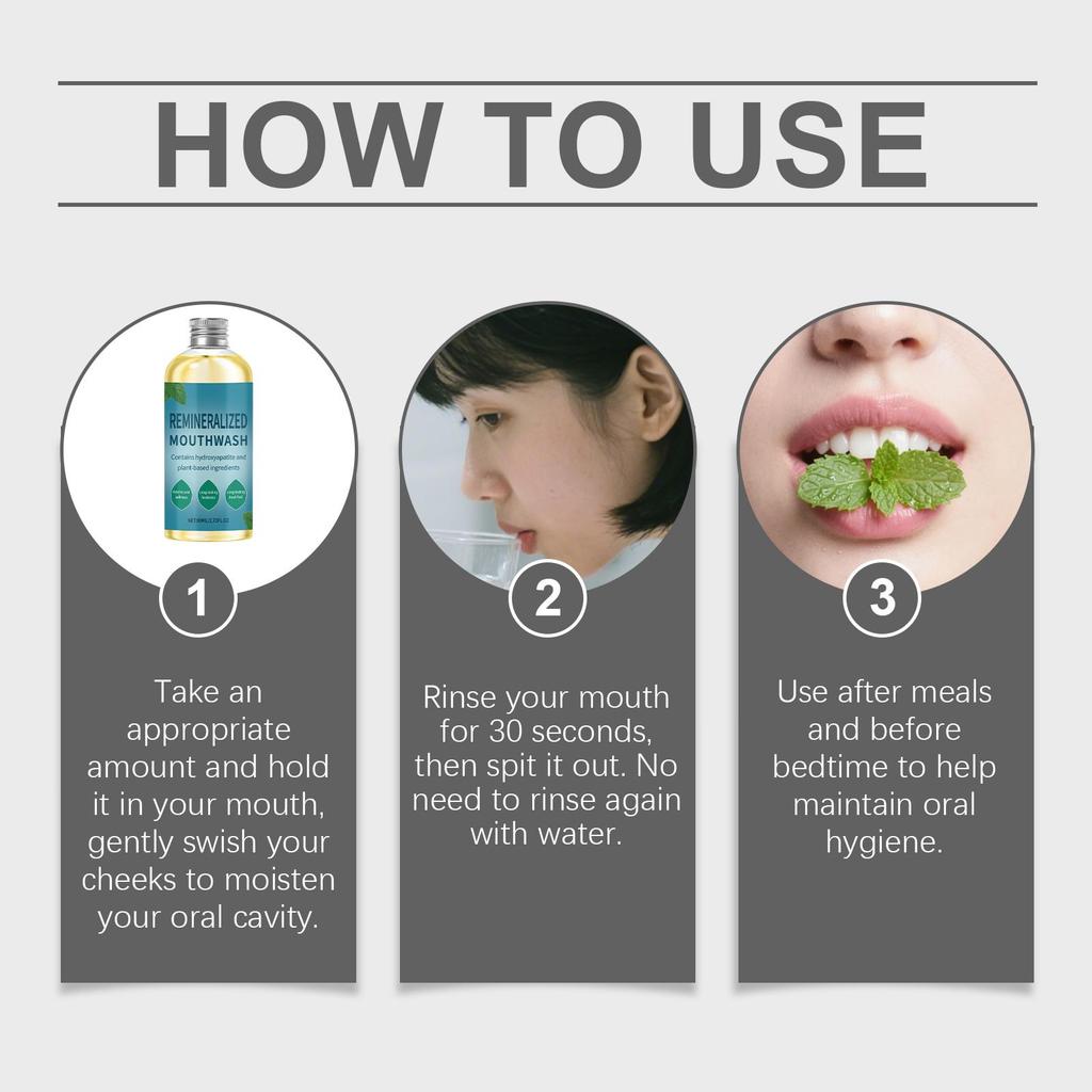 Peppermint Mouthwash - Daily Care for a Fresh and Clean Mouth, Cleans Teeth and Gums, Soothes the Skin Around the Teeth