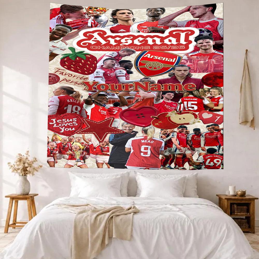 Arsenal Custom Your Name Wall Decor Tapestry Art For Pet Memorial Birthdaywedding Party Backdrop Family Gift