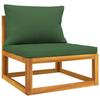 2 Piece Garden Sofa Set with Cushions Solid Acacia Wood