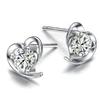 925 Sterling Silver Gift Jewelry AAA Zircon Heart Wedding Earrings