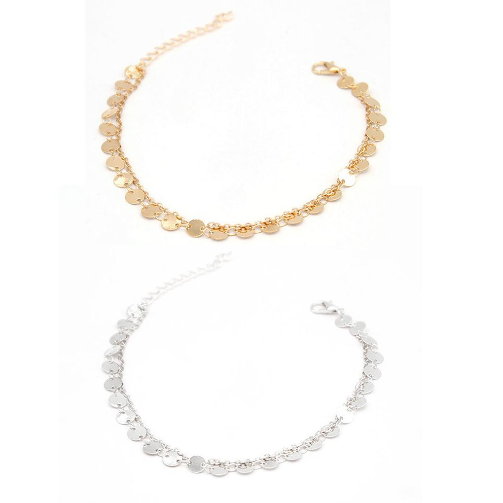 Anklets Layered Durable Gold Silver Universal Gift Beach Ankle Accessories Creative Bracelets Fashion for Valentine's Day