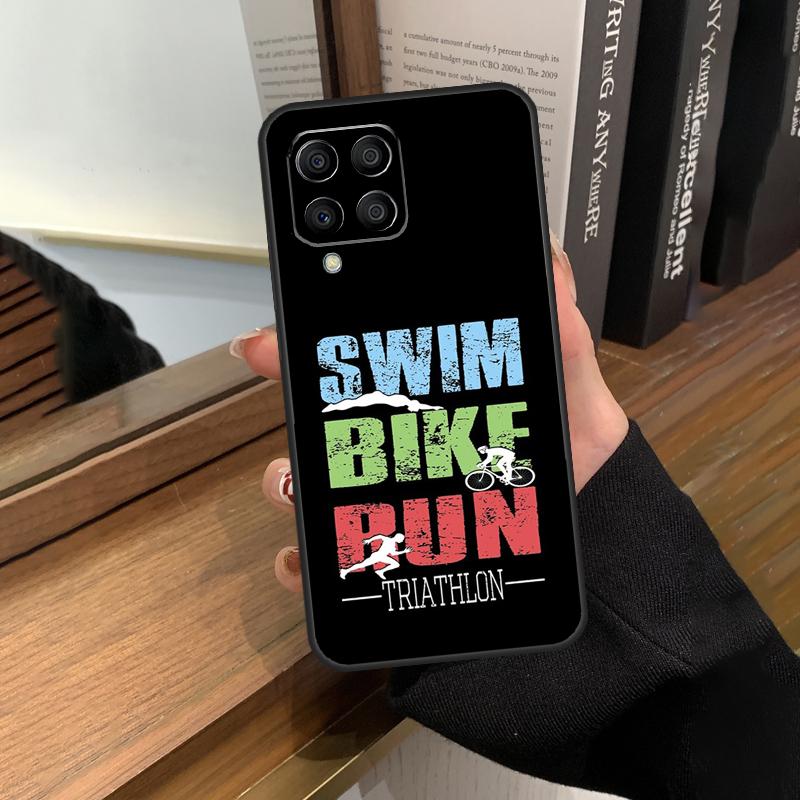 Triathlon Tri Life Swim Bike Run Case For Samsung Galaxy M56 M16 M36 M33 M53 M13 M12 M32 M52 M20 M15 M55 M31 M14 M35 M34 M54