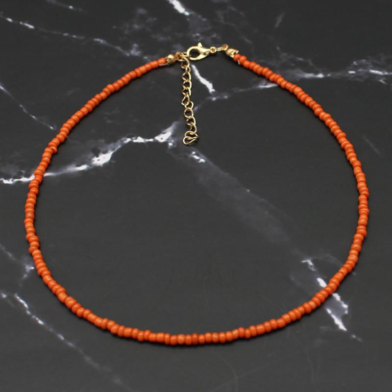 Bohemia Handmade Rainbow Seed Beads Simple Choker Necklace Women's Fashion Wild Sweet Colorful Collar Jewelry Gift