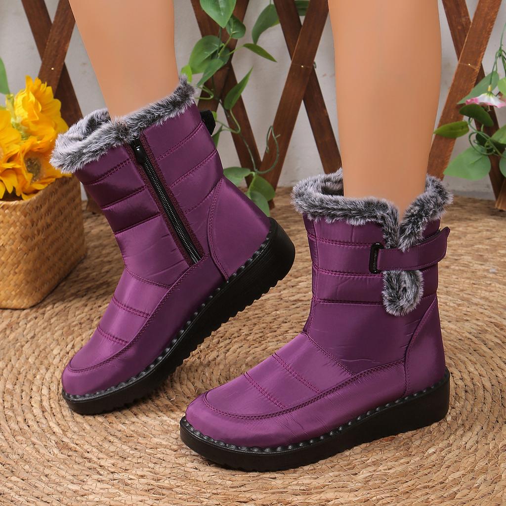 Winter new plush thickened snow boots outdoor warm plush snow cotton cold resistant and comfortable cotton shoes